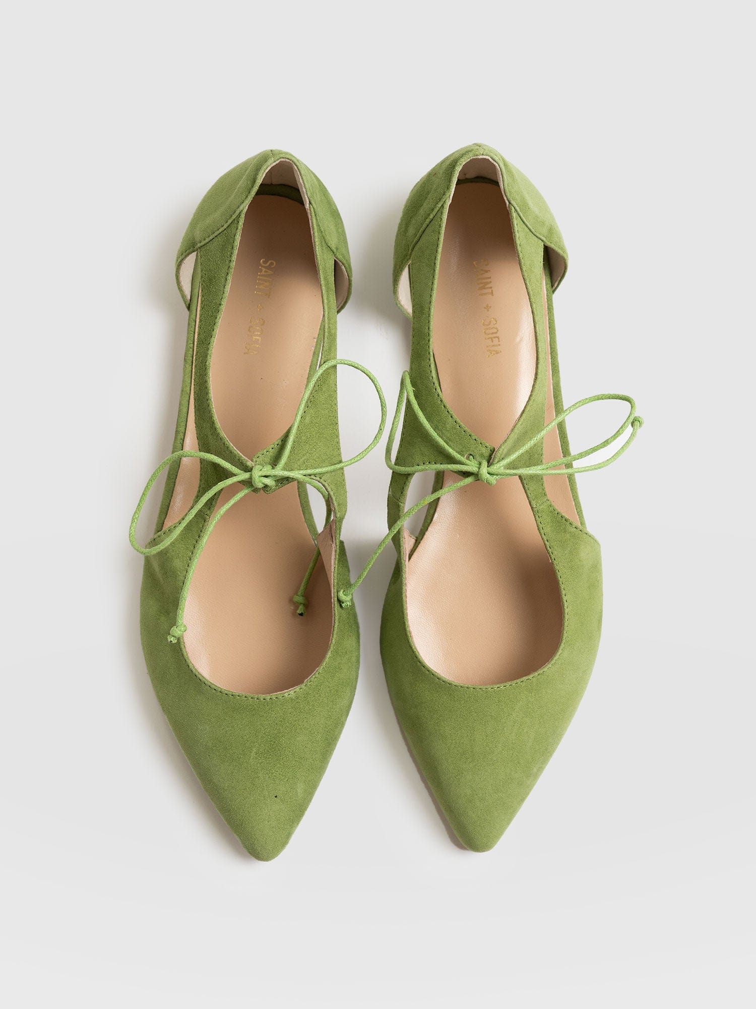 Tie Up Mary Janes Green - Women's Loafers | Saint + Sofia® UK